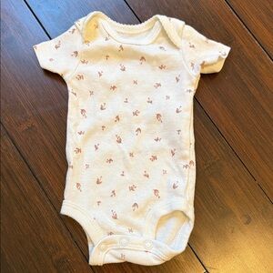 Charming Cream and Pink Baby Bodysuit-NWT